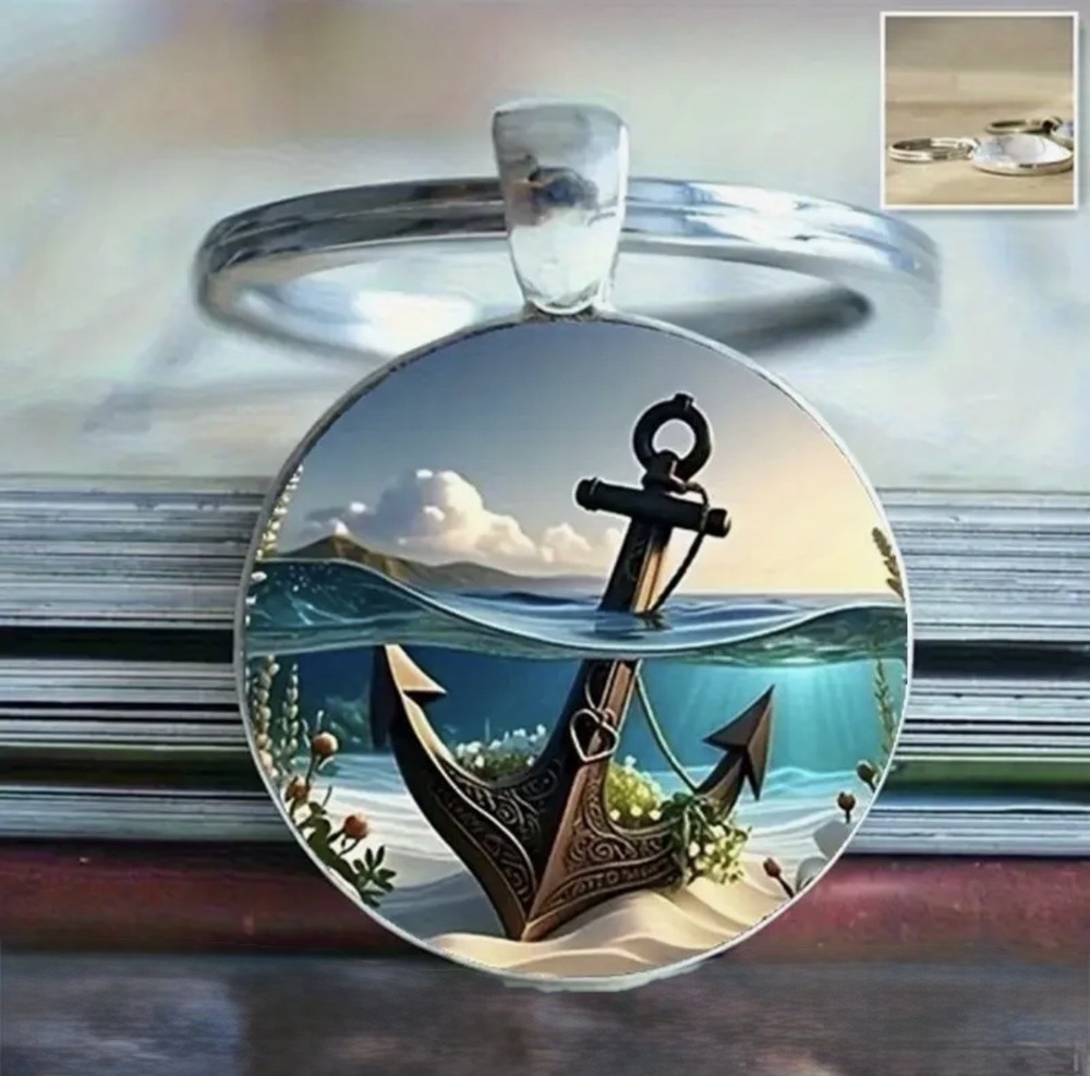 3/$25 Anchor Ocean Scene Nautical Coastal Waters Keychain NEW
